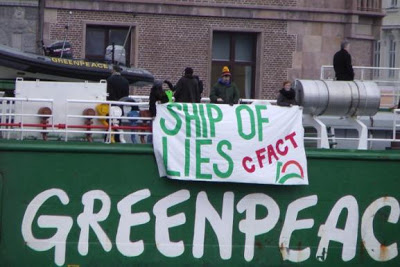 Greenpeace ships targeted, proper banners displayed!